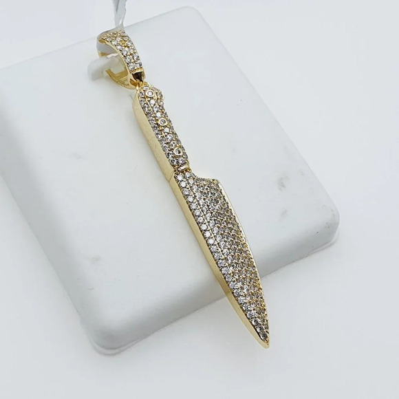 14K Gold Plated Cubic Zircon Pendant, INUS1BR255 - Picture 6 of 11